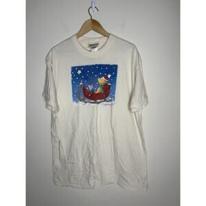 Vintage Disney Classic Winnie The Pooh Shirt Short Sleeve Christmas USA Made